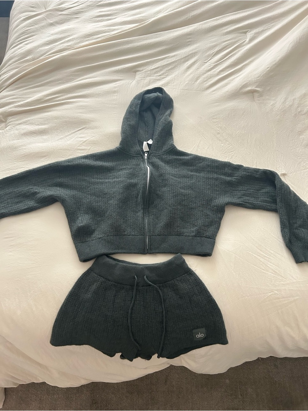 ALO Knit Jacket and Shorts Set
